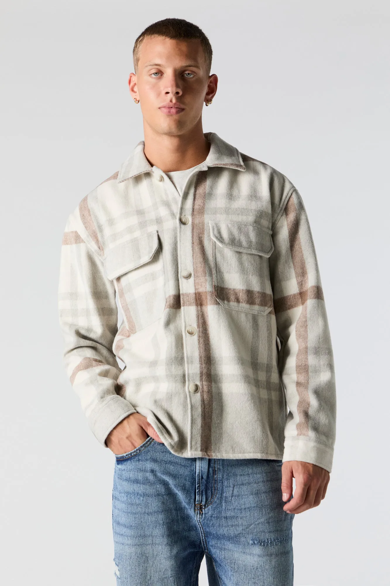 Plaid Collared Shacket