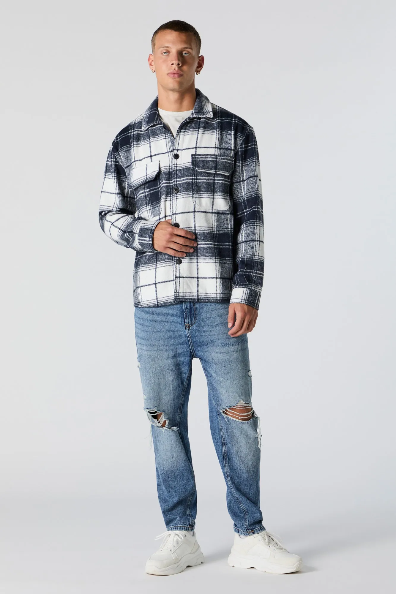 Plaid Collared Shacket