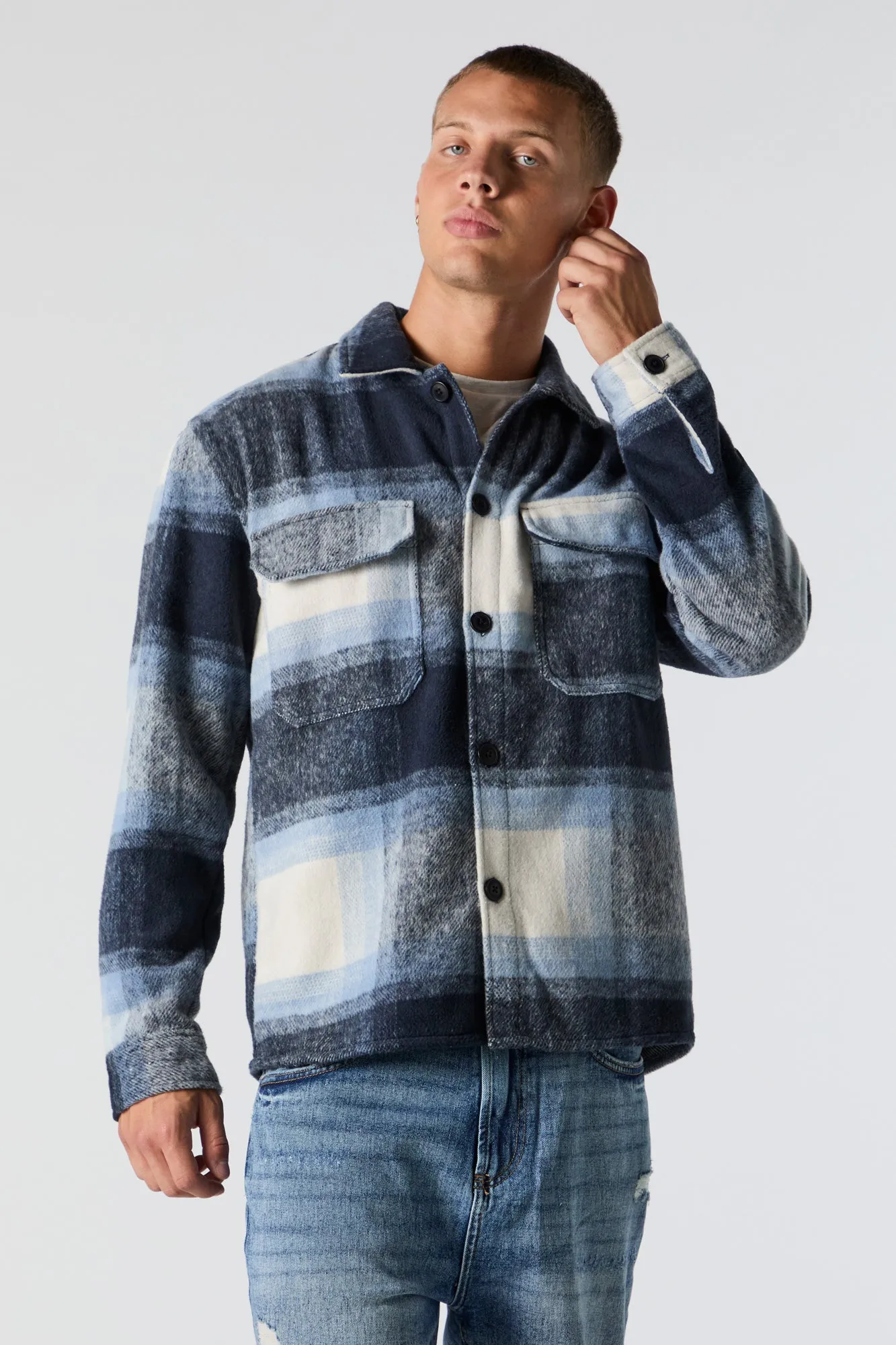 Plaid Collared Shacket