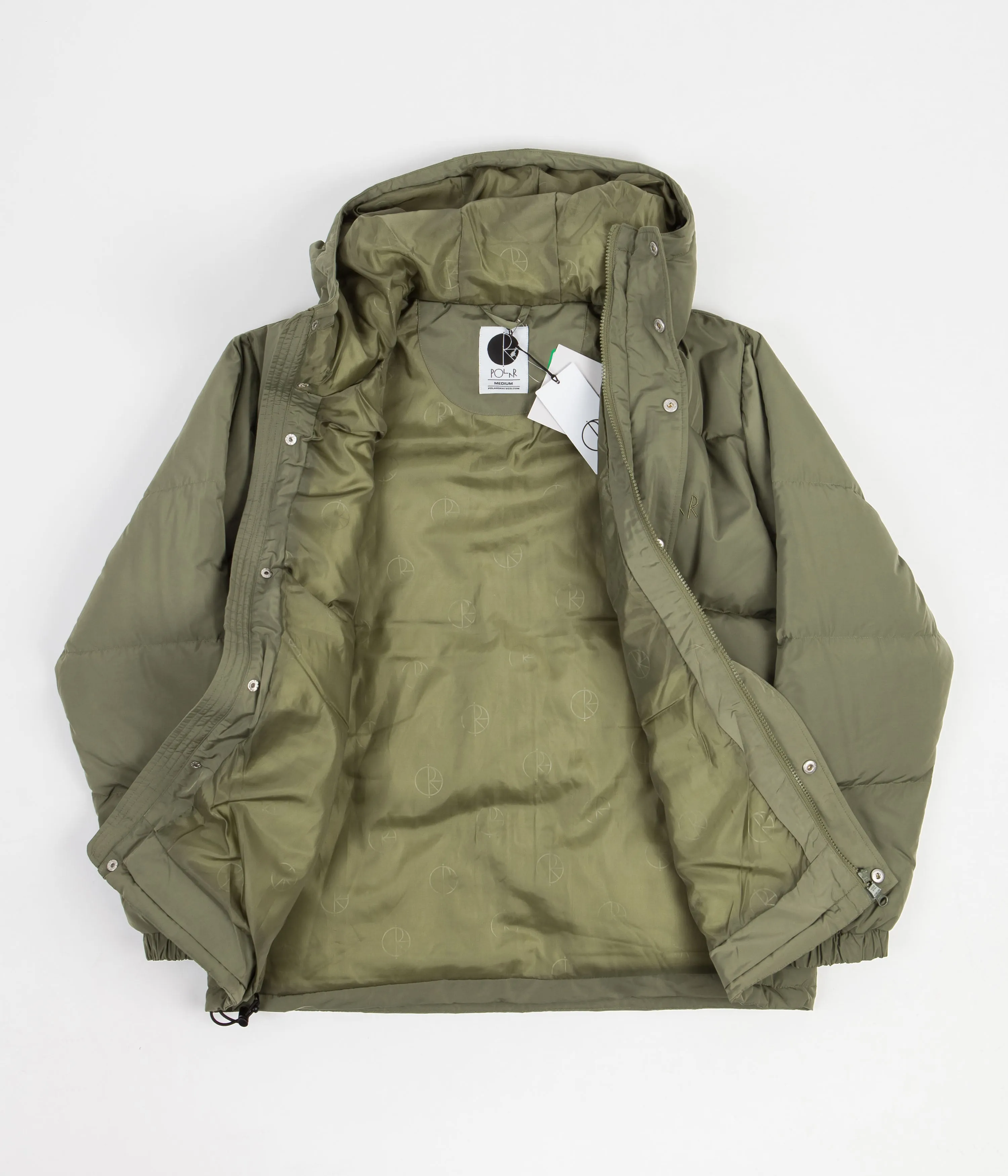 Polar Hooded Puffer Jacket - Light Olive