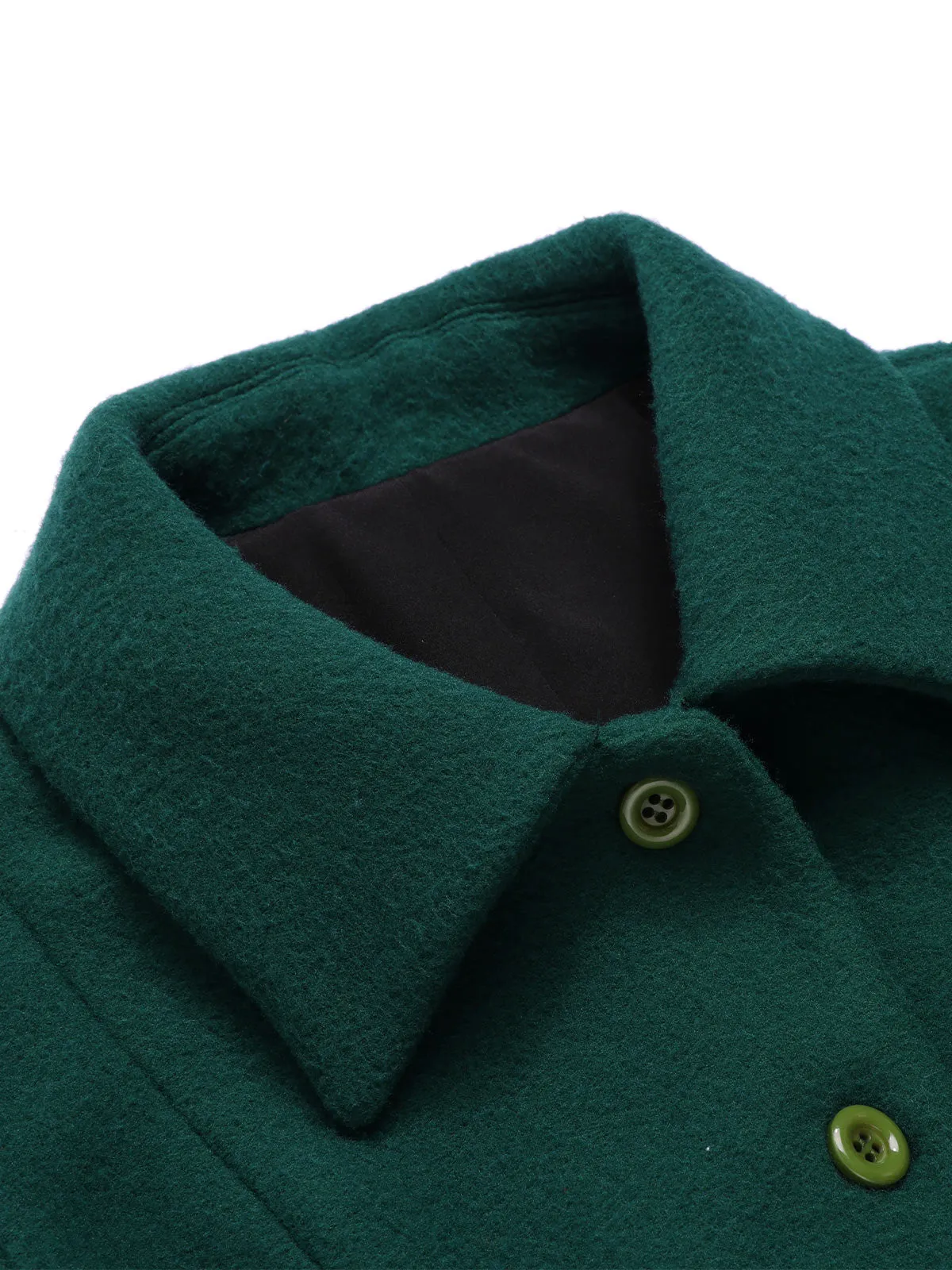 [Pre-Sale] Lake Green 1970s Shirt Neck Cropped Coat