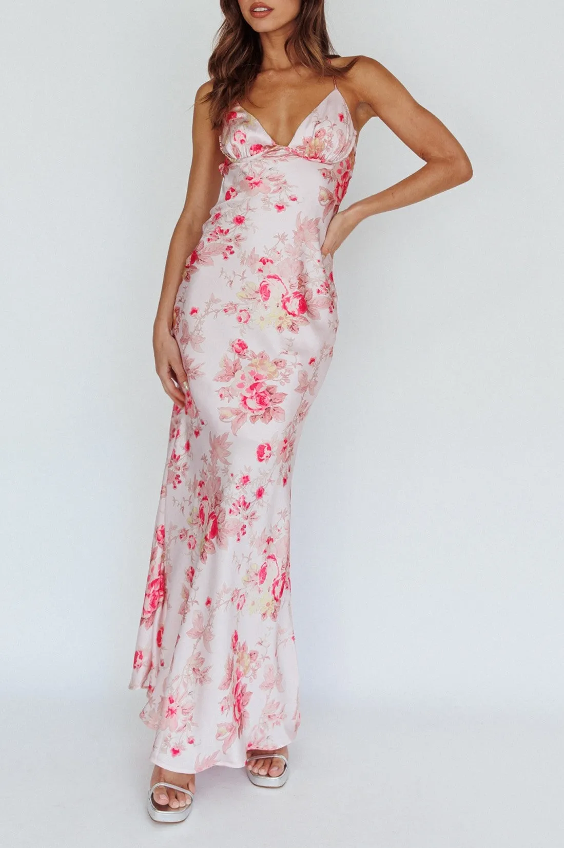 Raegan Crisscross Open Back Floral Maxi Dress