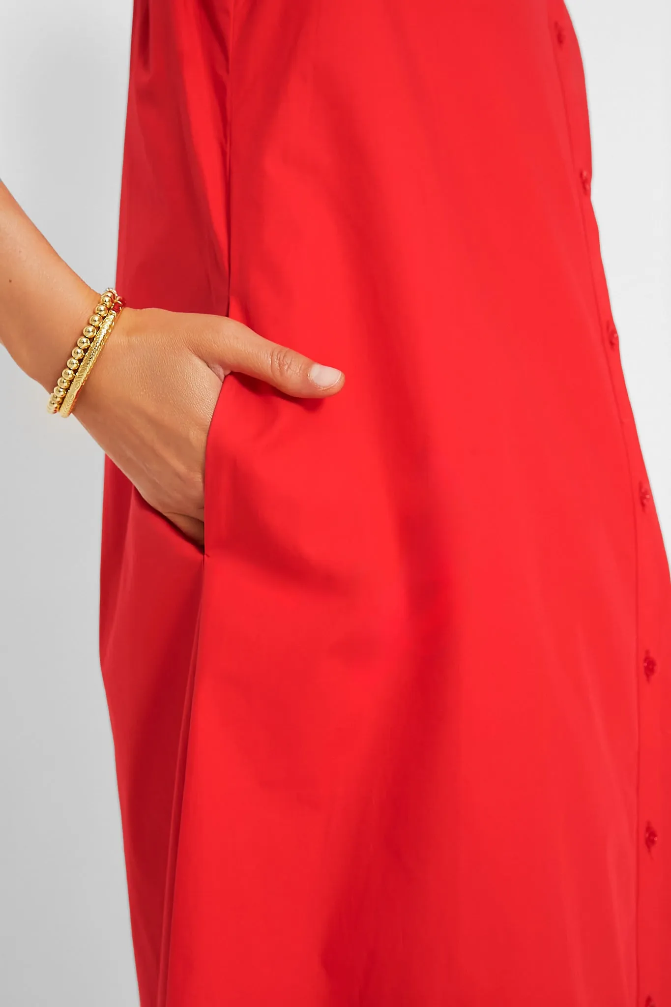 Red Ruffle Collar Louisa Maxi Dress