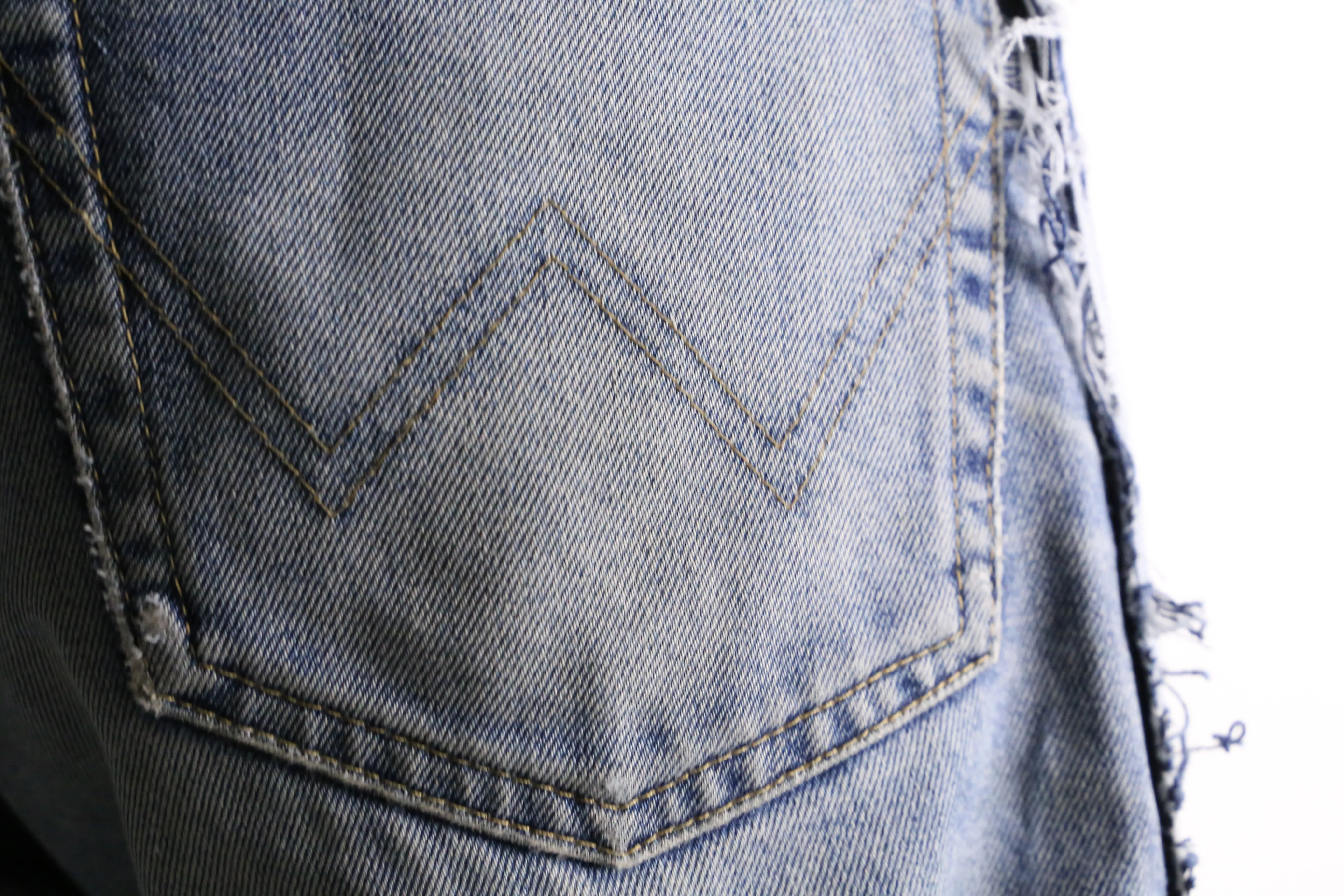 remake "再構築" 3 docking side belt buggy denim pants