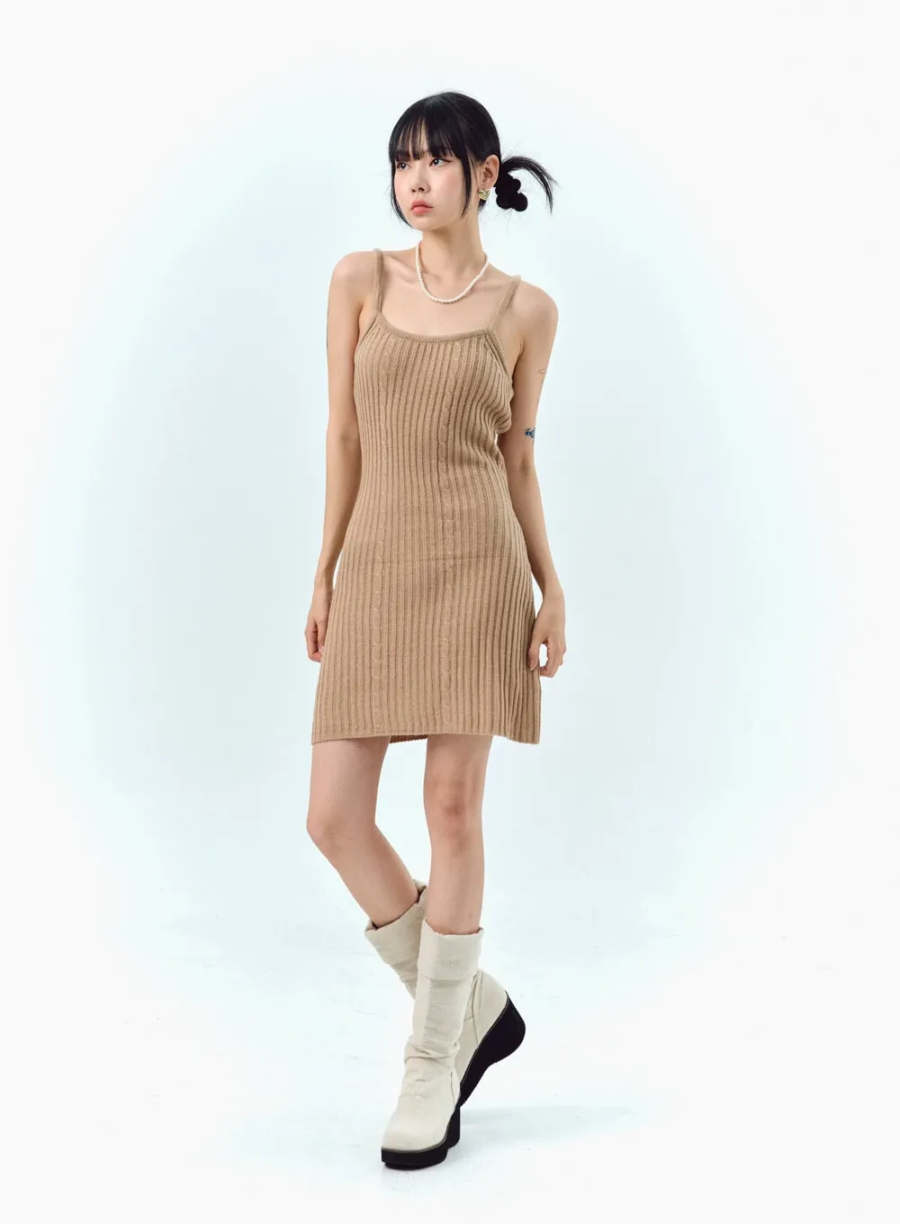 Ribbed Sleeveless Mini Dress IG311