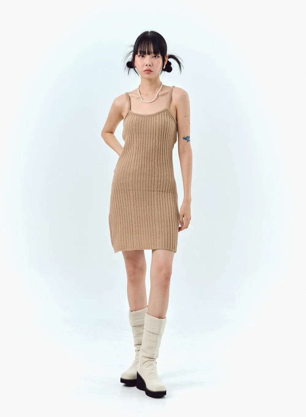 Ribbed Sleeveless Mini Dress IG311