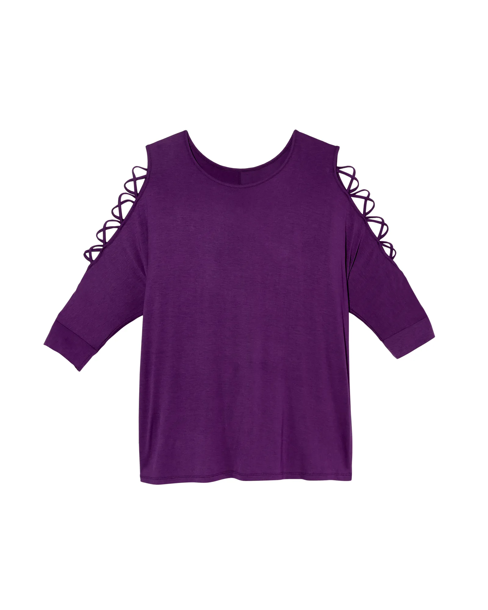 Risa Lace Up Tee | Purple