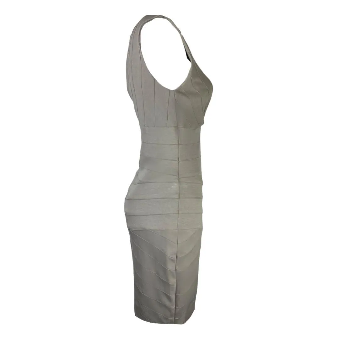 Robert Rodriguez Cream/ Beige Bodycon dress V-Neck US 4 | UK 8