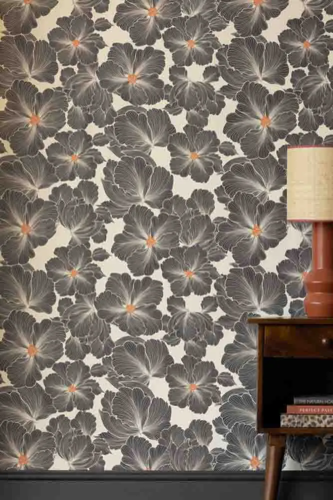 Rockett St George Bohemian Bloom Graphite Wallpaper