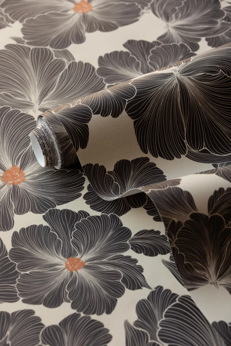 Rockett St George Bohemian Bloom Graphite Wallpaper