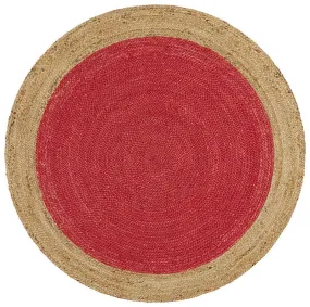 Round Jute Cherry Rug