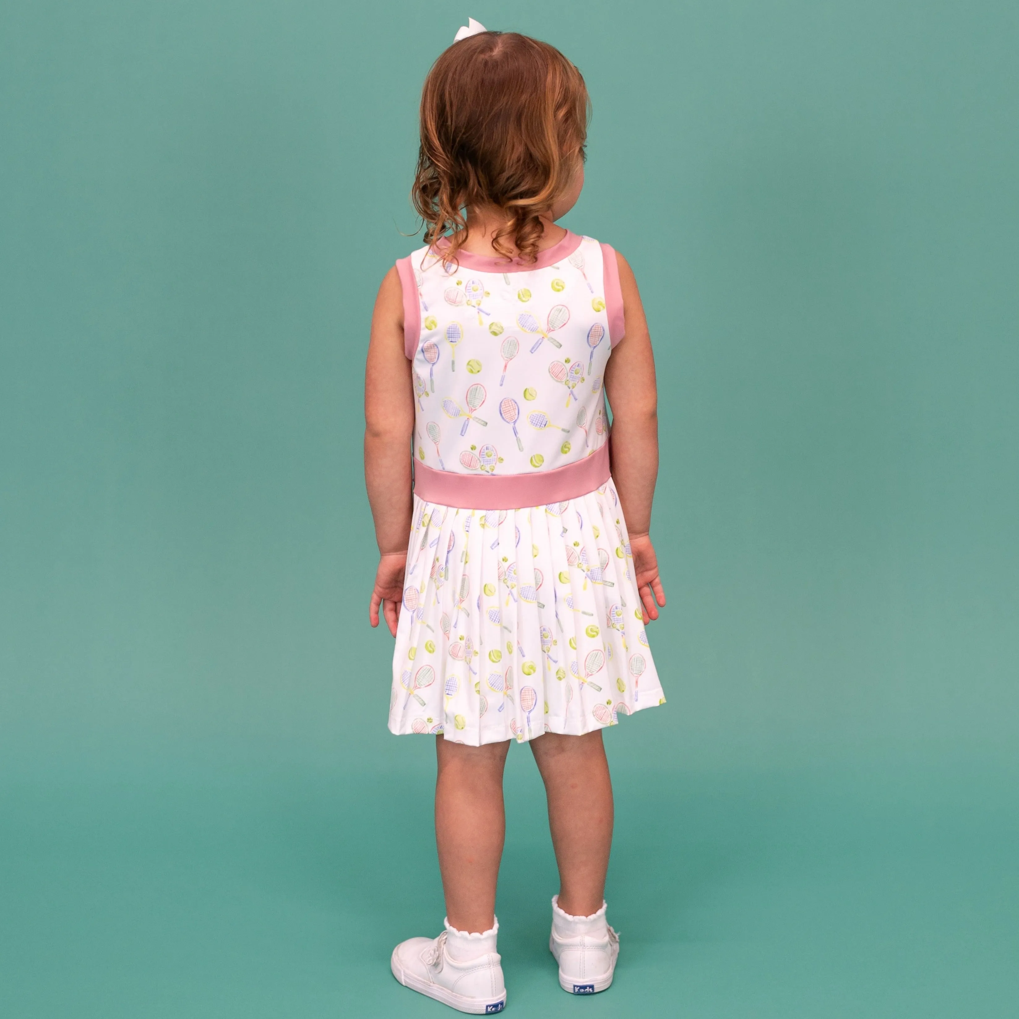 Serena Girl Dress - Racket Print