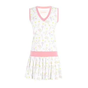 Serena Women’s Tennis Dress - Racket Print