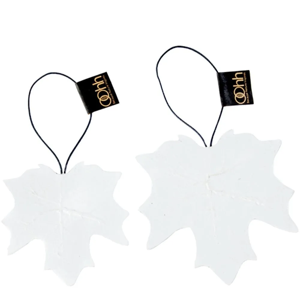 Set of 2 Recycled Paper Leaf Hanging Ornaments