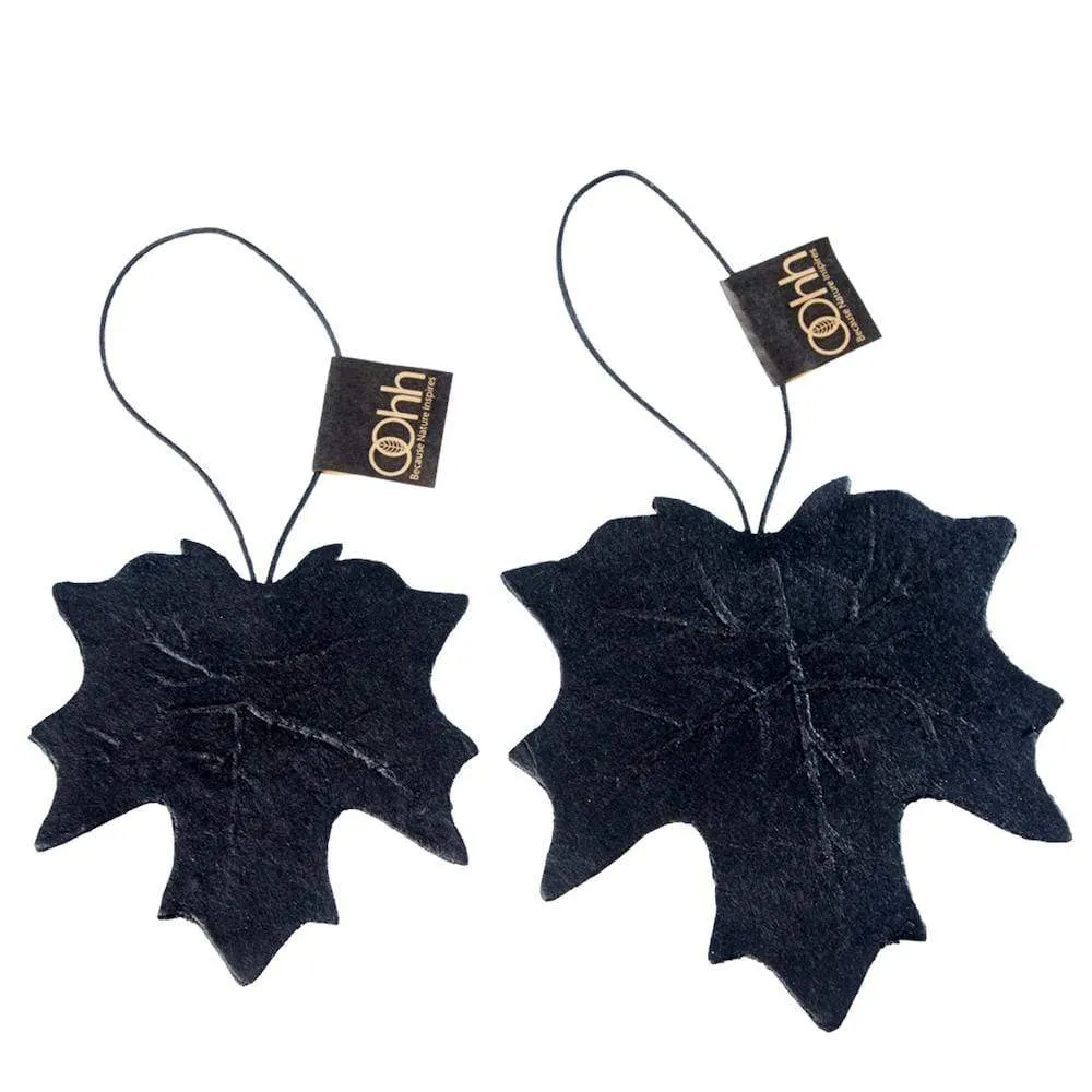 Set of 2 Recycled Paper Leaf Hanging Ornaments