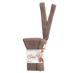 Silly Silas - Footed cotton tights with braces - Granola