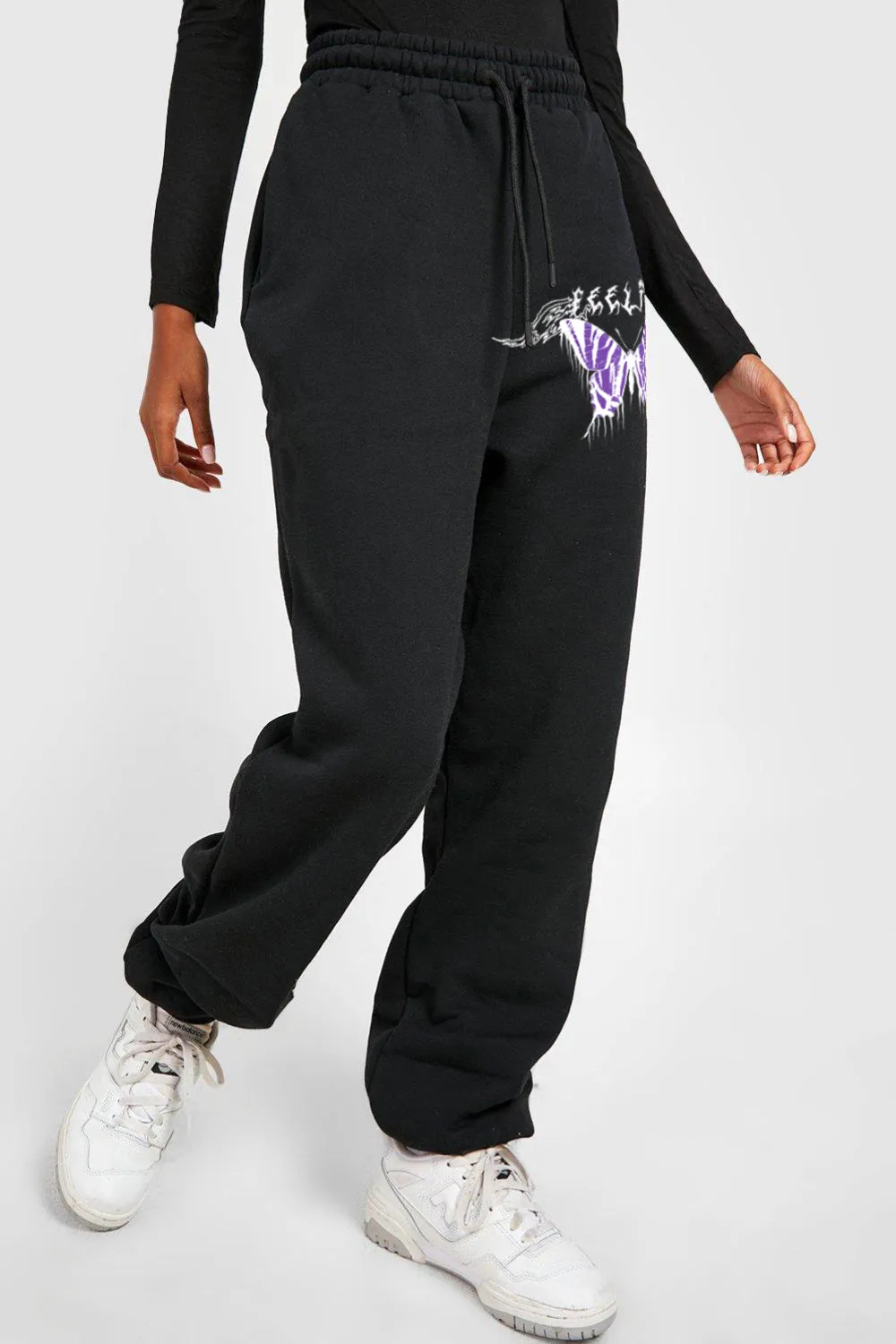 Simply Love Simply Love Full Size Drawstring FEELING Graphic Long Sweatpants