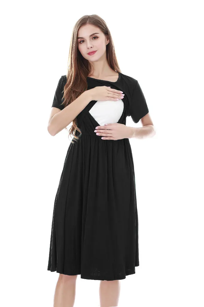 Smallshow Short Sleeve Summer Nursing Dresses