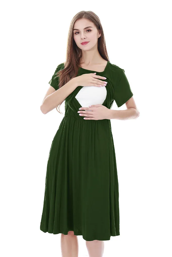 Smallshow Short Sleeve Summer Nursing Dresses