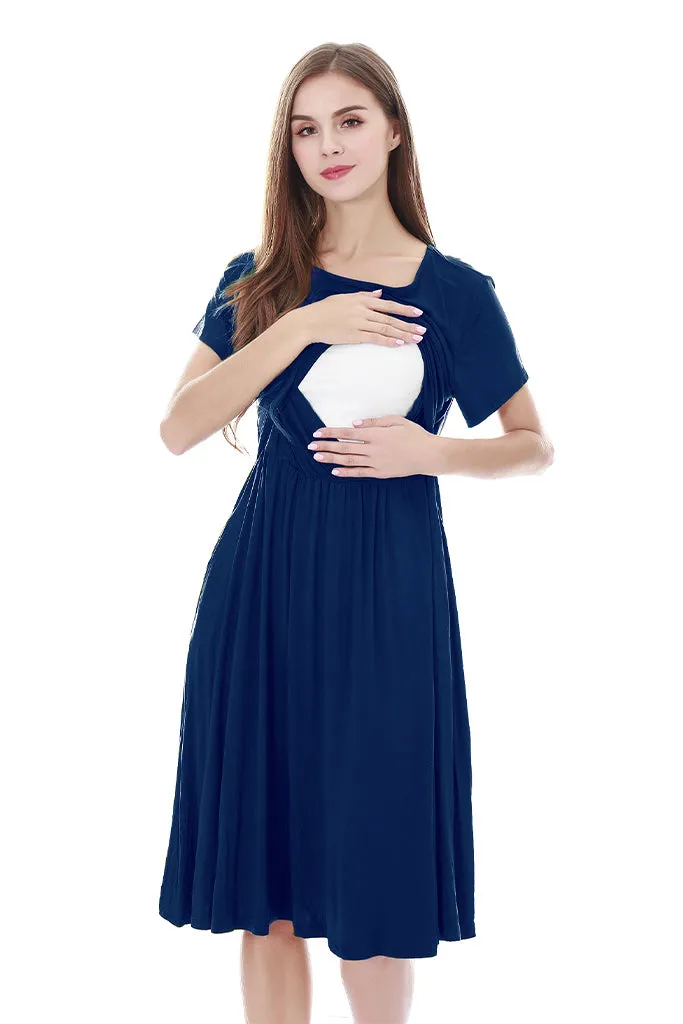 Smallshow Short Sleeve Summer Nursing Dresses