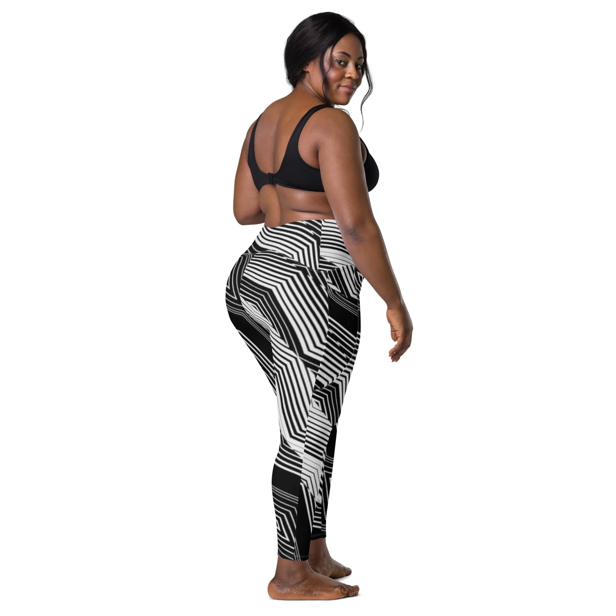 Sports mesh Leggings with CTS pockets Black and White