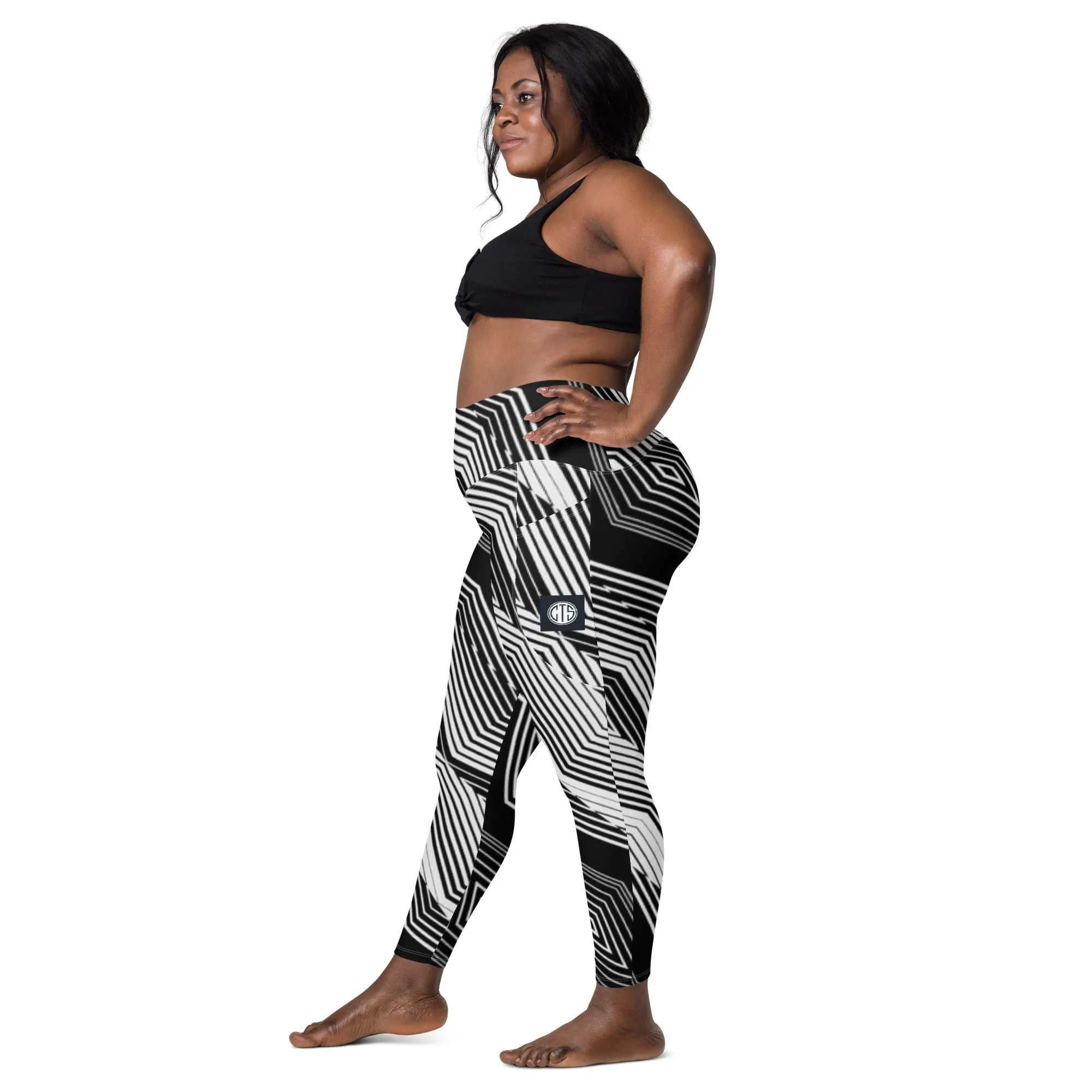 Sports mesh Leggings with CTS pockets Black and White