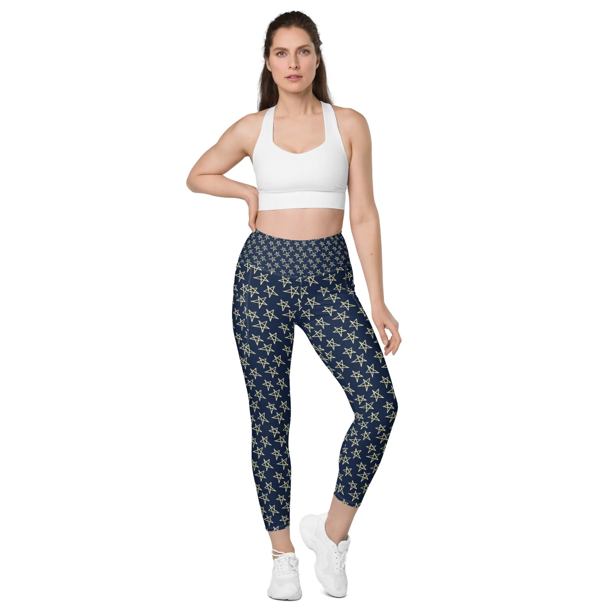 Sports mesh Leggings with CTS pockets Navy Stars