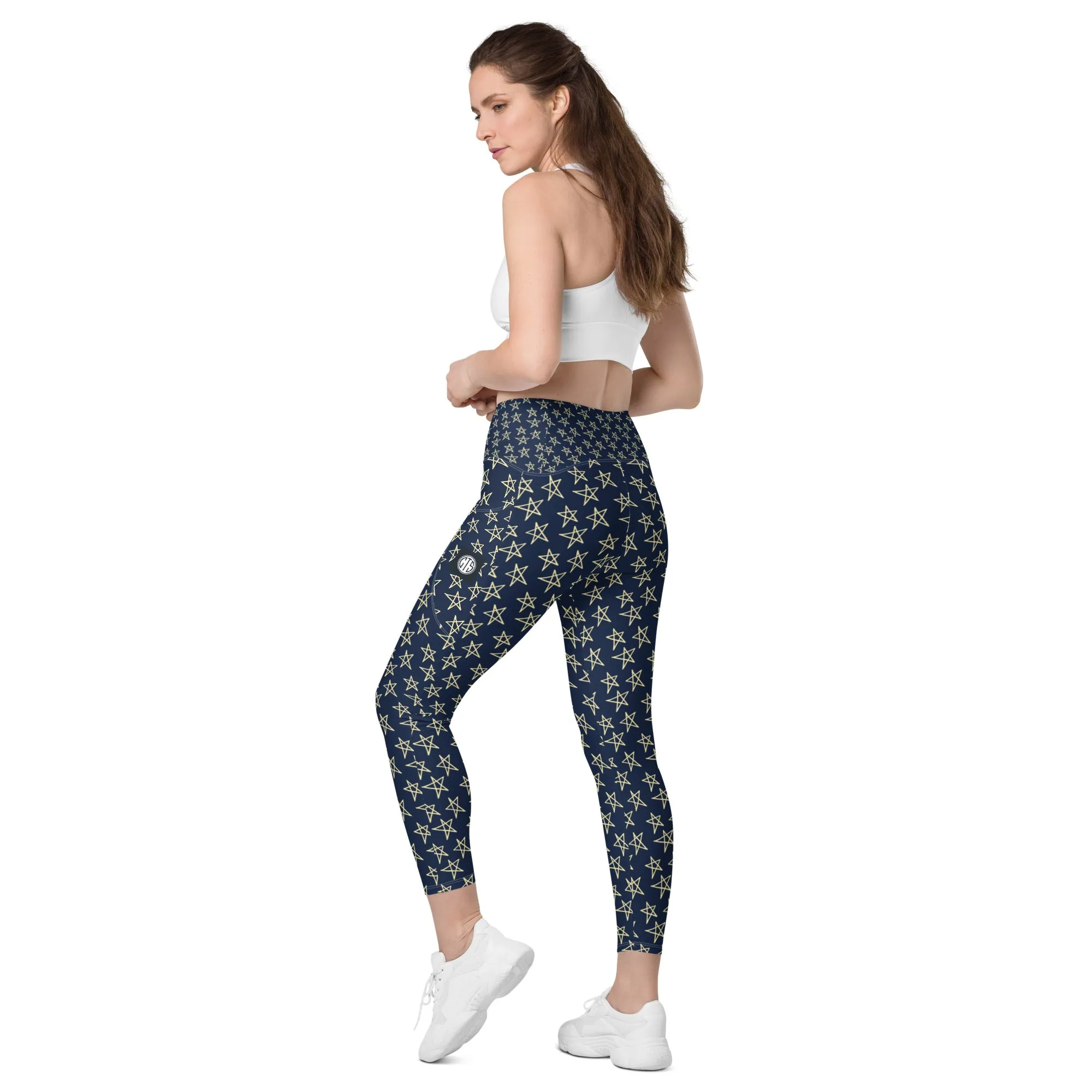 Sports mesh Leggings with CTS pockets Navy Stars