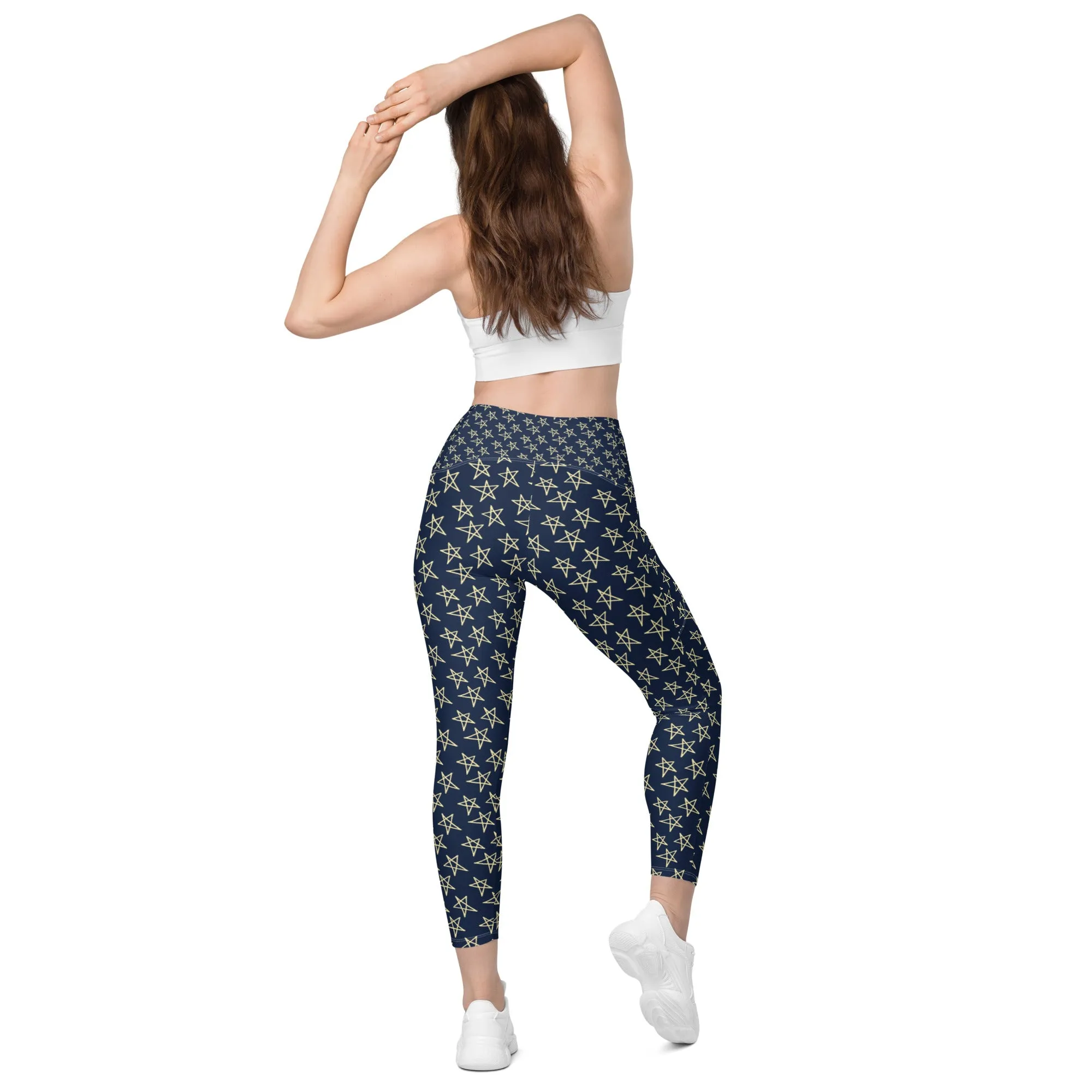 Sports mesh Leggings with CTS pockets Navy Stars