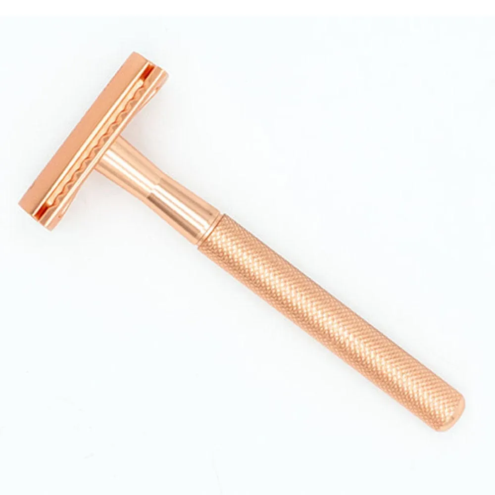 Stainless Steel Double Edge Safety Razor - Rose Gold