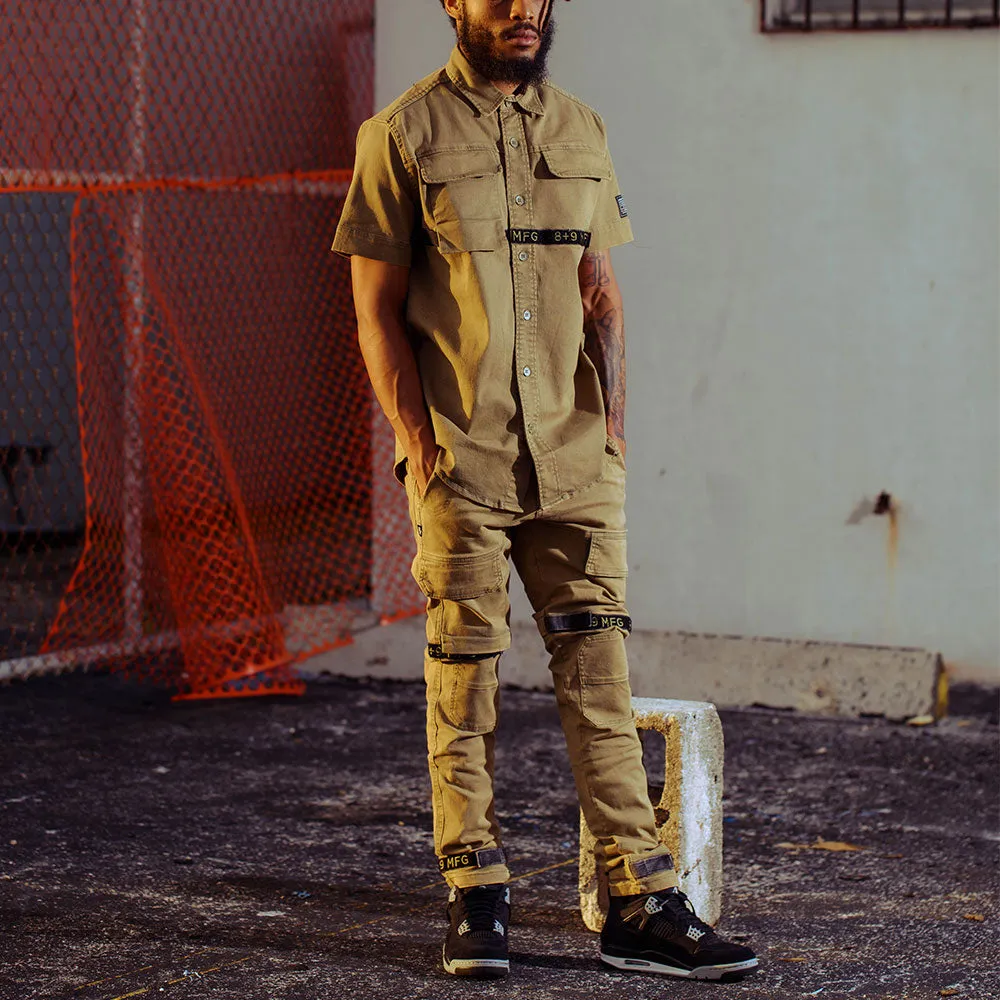 Strapped Up Vintage Washed Utility Pants Olive