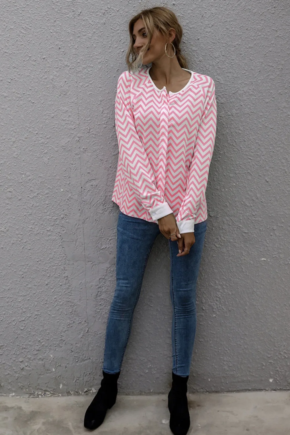 Striped Long-sleeved Jacket Top