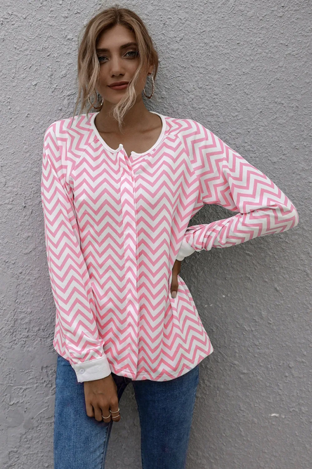 Striped Long-sleeved Jacket Top