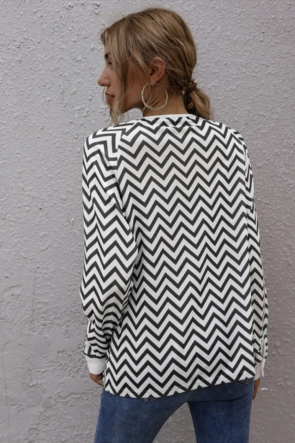 Striped Long-sleeved Jacket Top