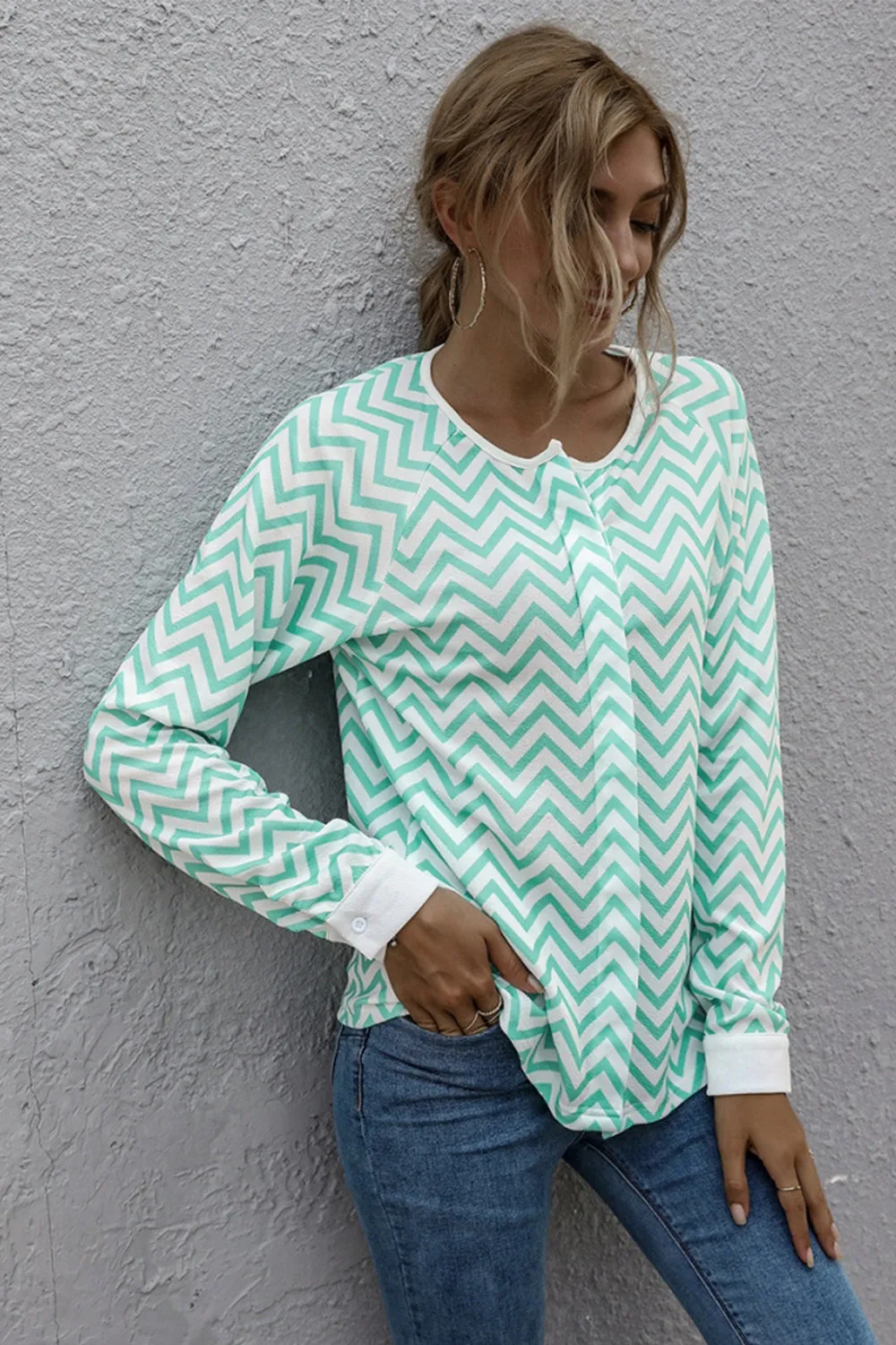 Striped Long-sleeved Jacket Top