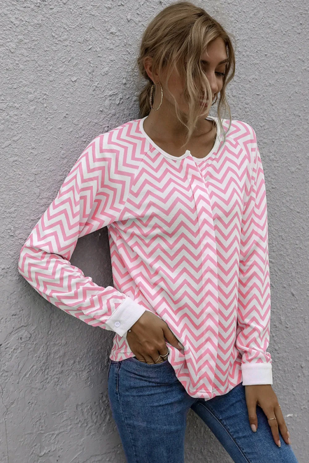 Striped Long-sleeved Jacket Top