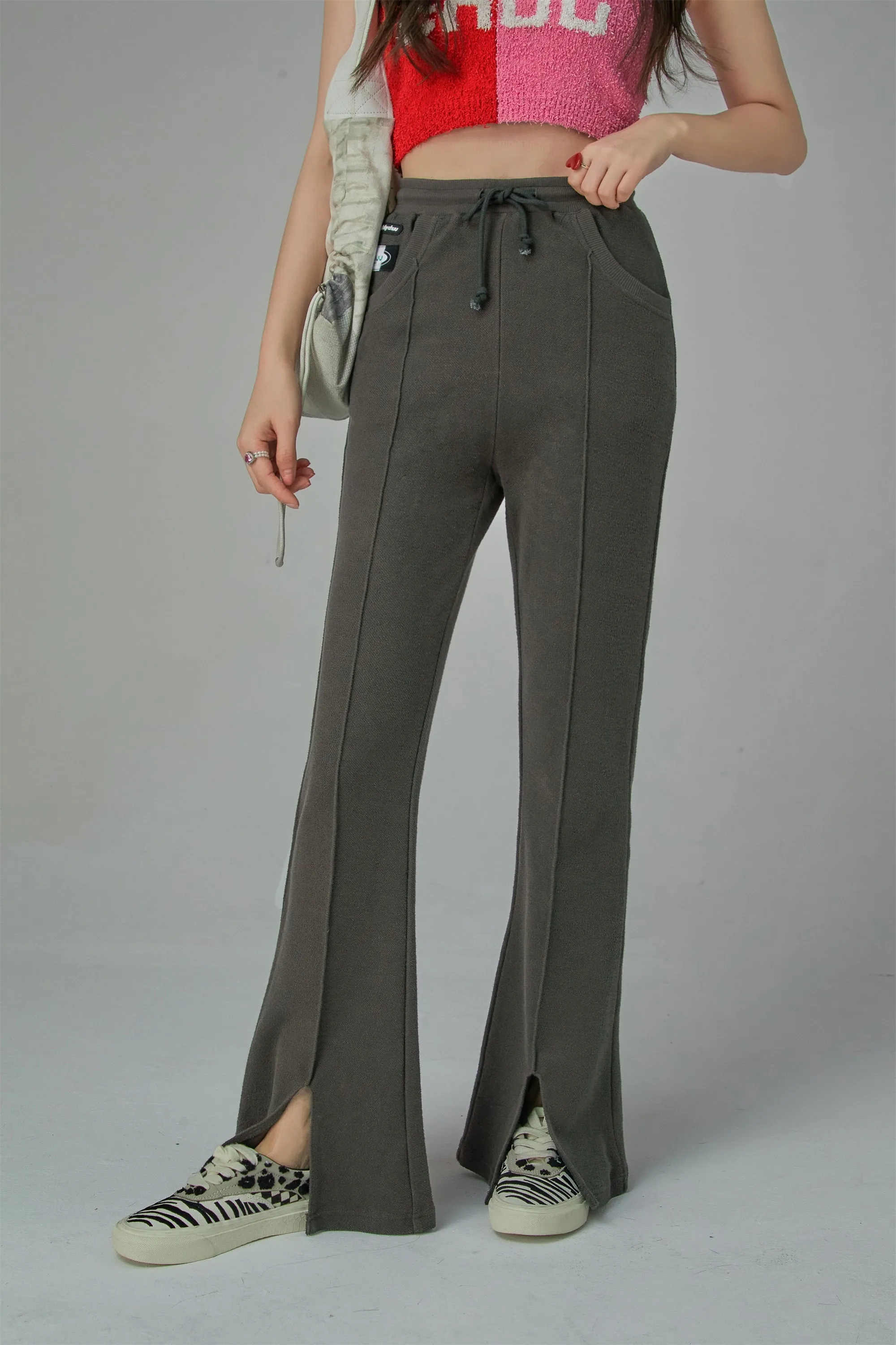 Strolling High Waist Flared Casual Pants