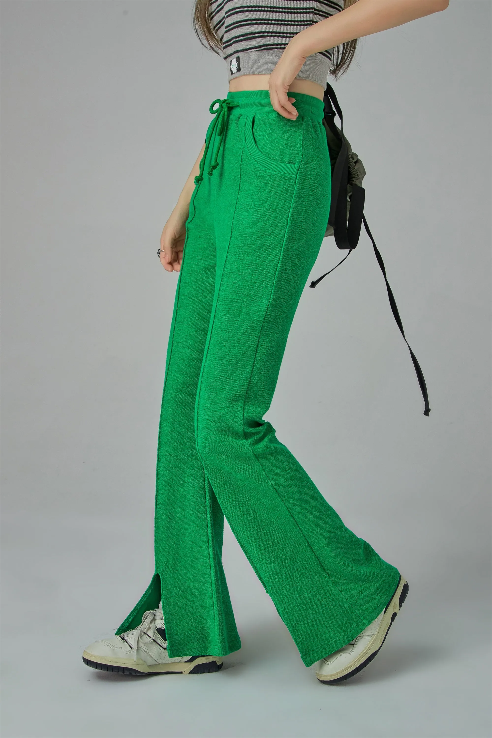 Strolling High Waist Flared Casual Pants