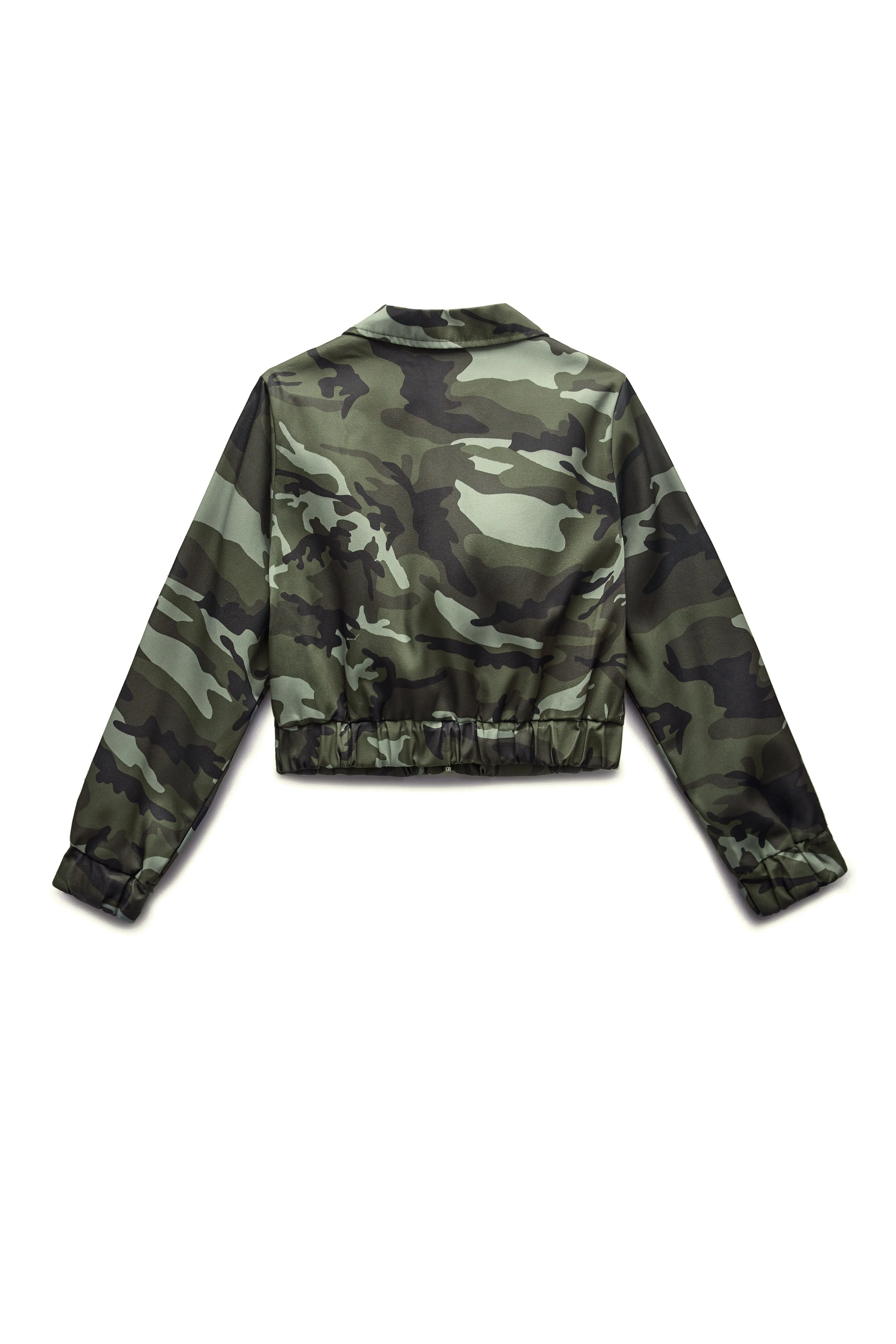 Stylish Camouflage Zip Up Long Sleeve Jacket And Cargo Pant Set