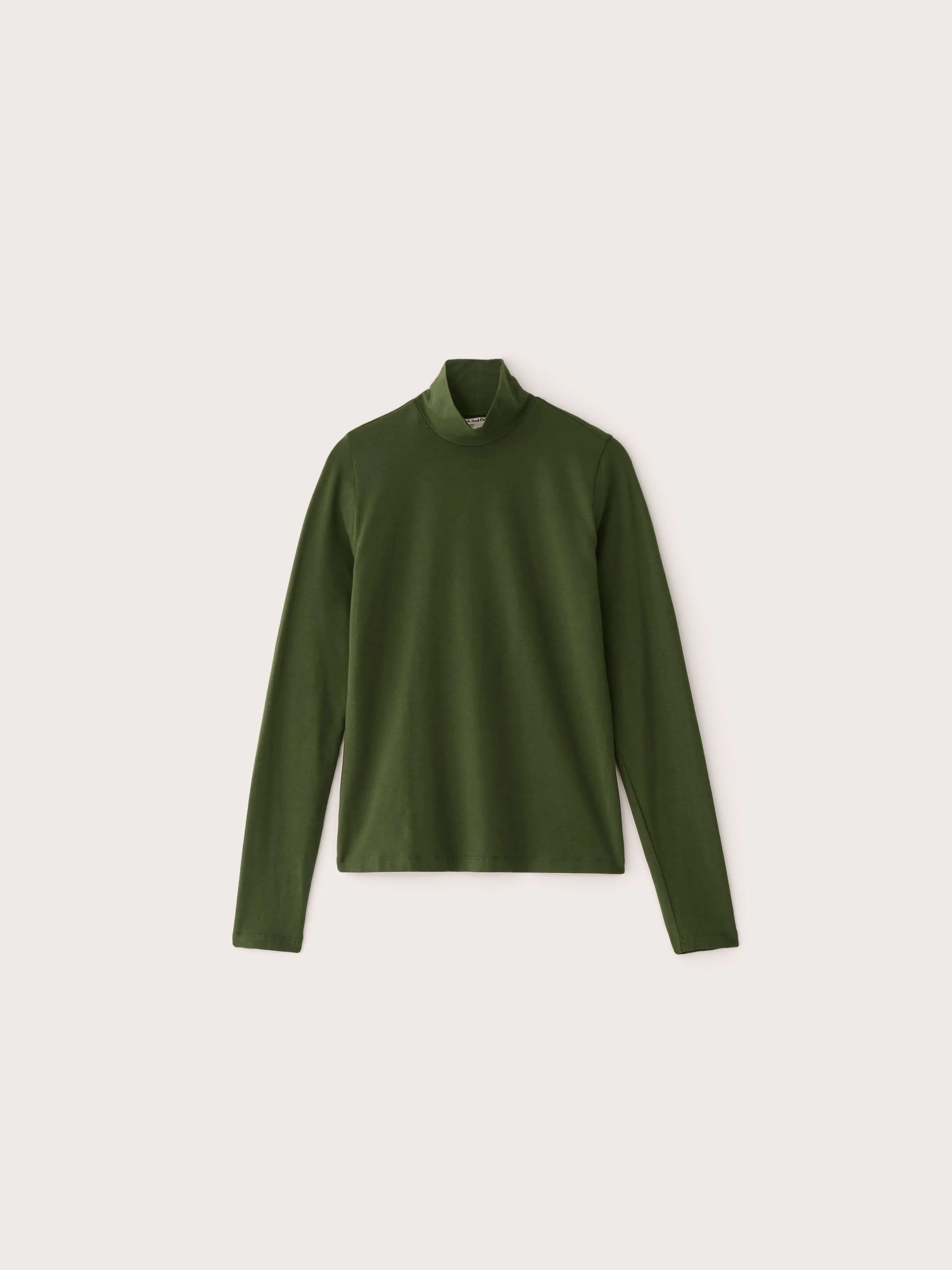 The Essential Long Sleeve Mockneck in Kombu Green