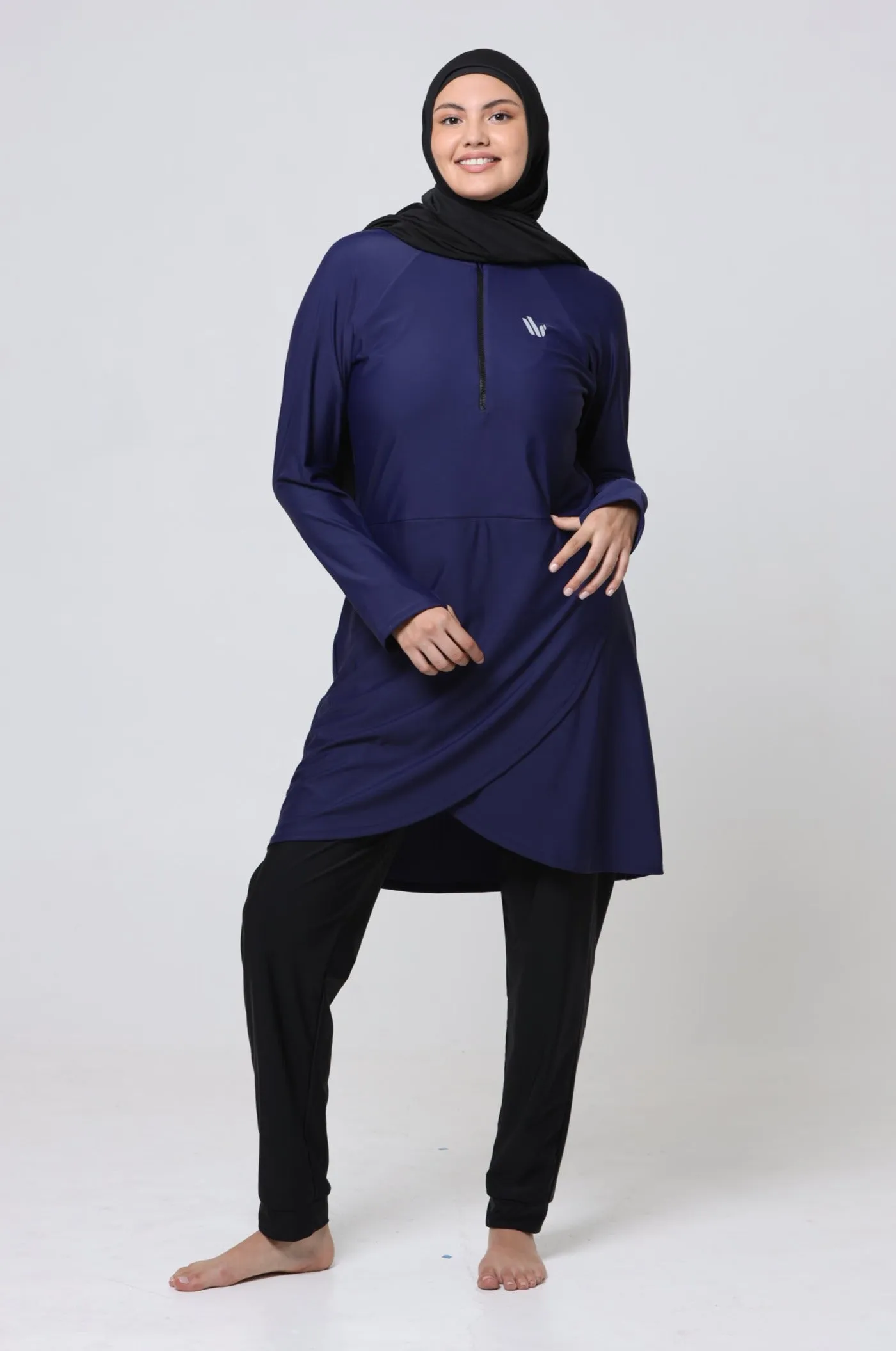 The Performance Modest Swim Top - Navy