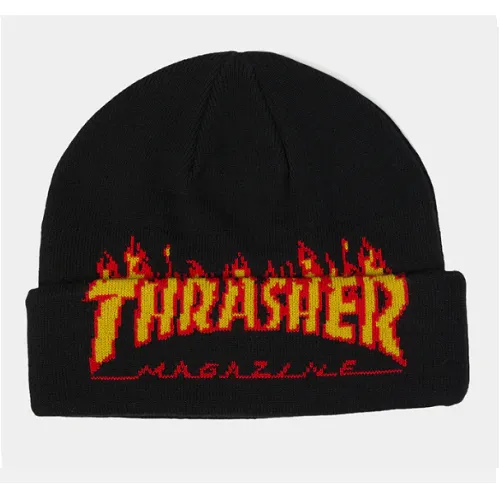 Thrasher Beanie Sock Hat Flame Fold