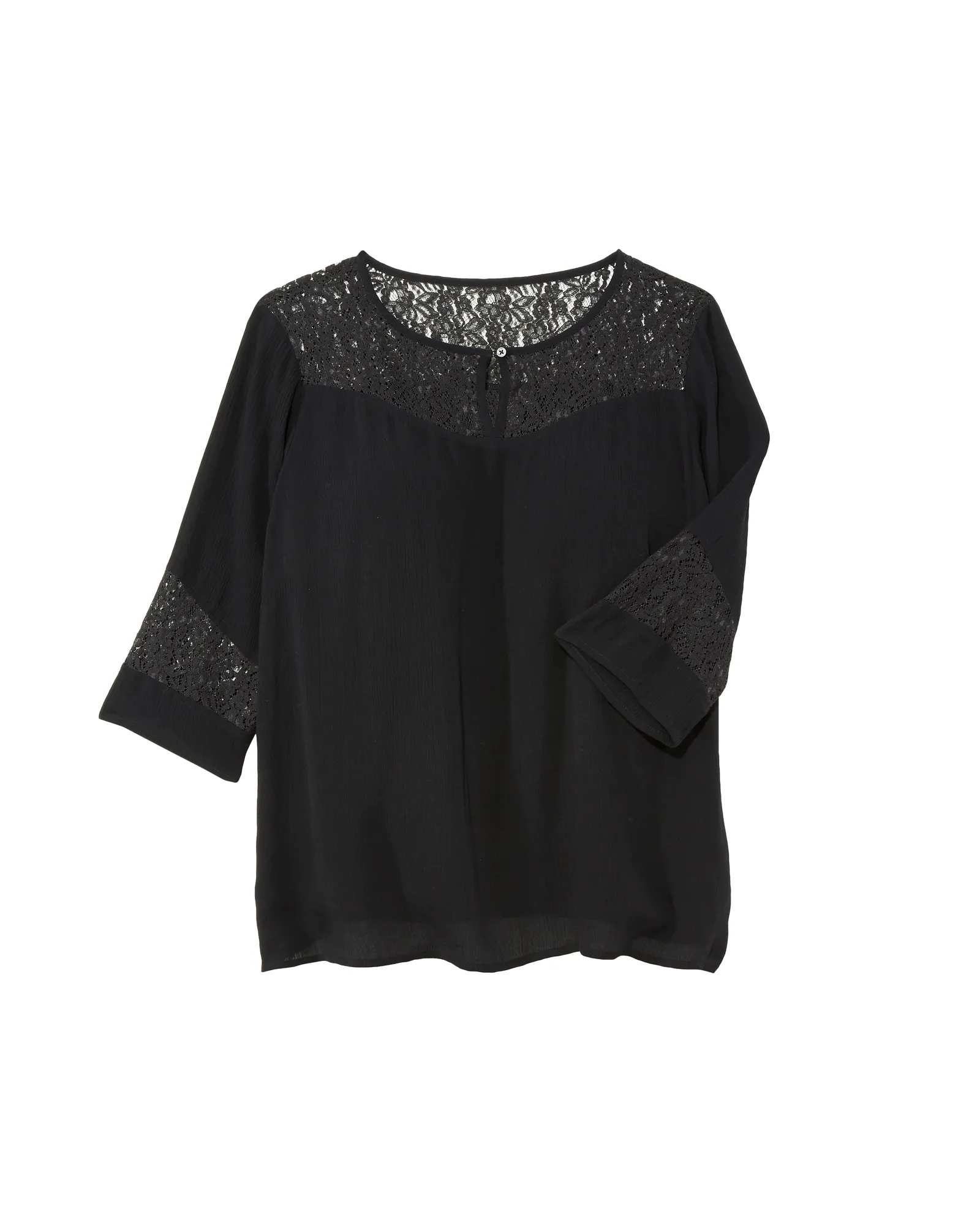 Tori Lace Panel Top | Black