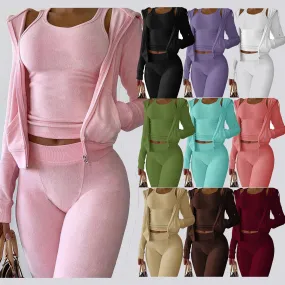 Trendy Two Piece Sweatsuit  With Hoodie