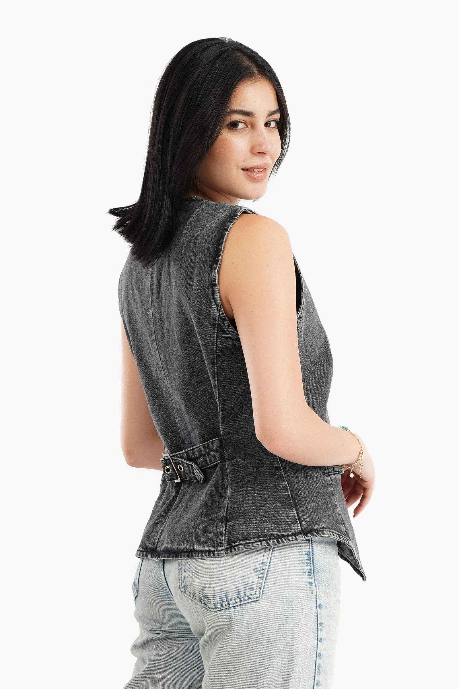 V-Neck Denim Vest