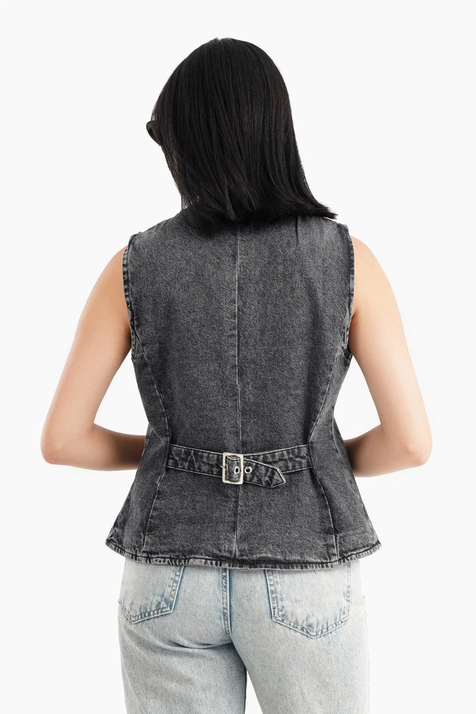 V-Neck Denim Vest