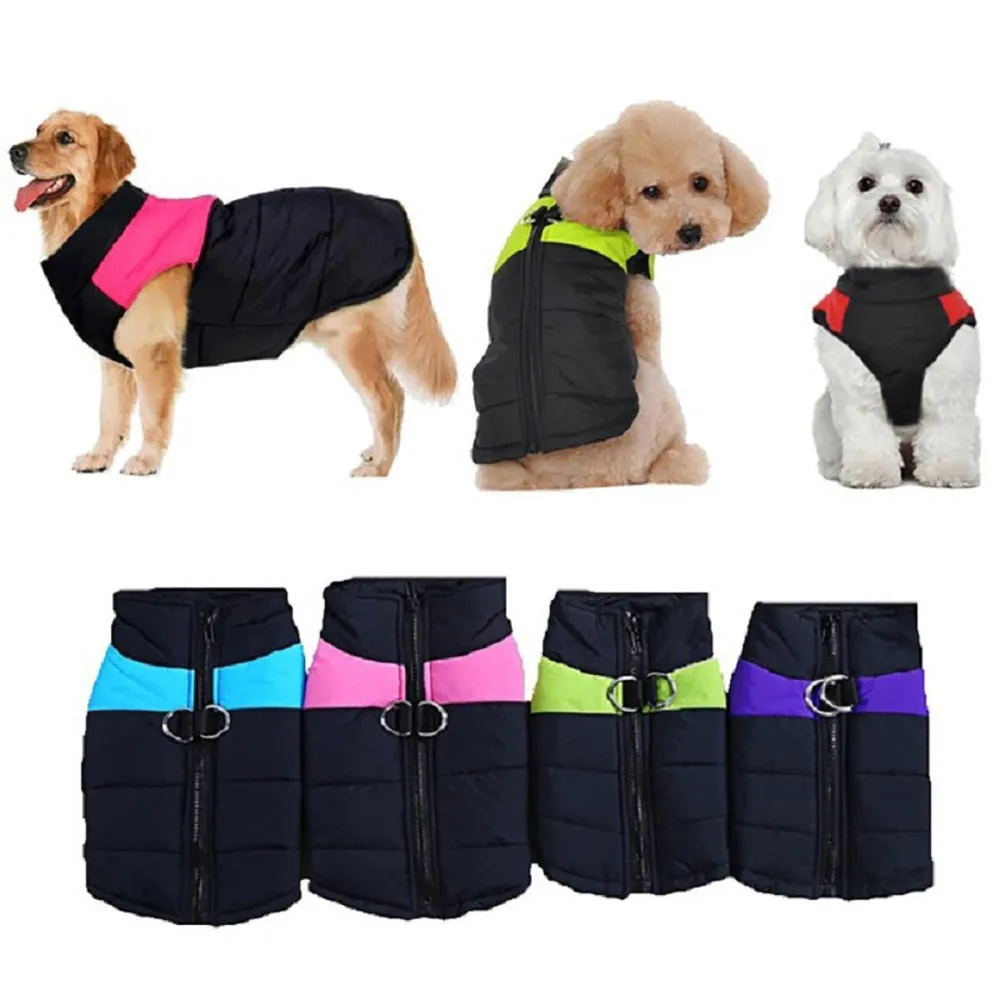 Waterproof Dog Clothes Zipper Jacket Coat For Small Medium Large Dogs Winter Warm Pet Clothing for Dog Costume Vest Apparel