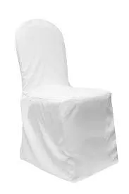 White Polyester Banquet Chair Cover - Rent