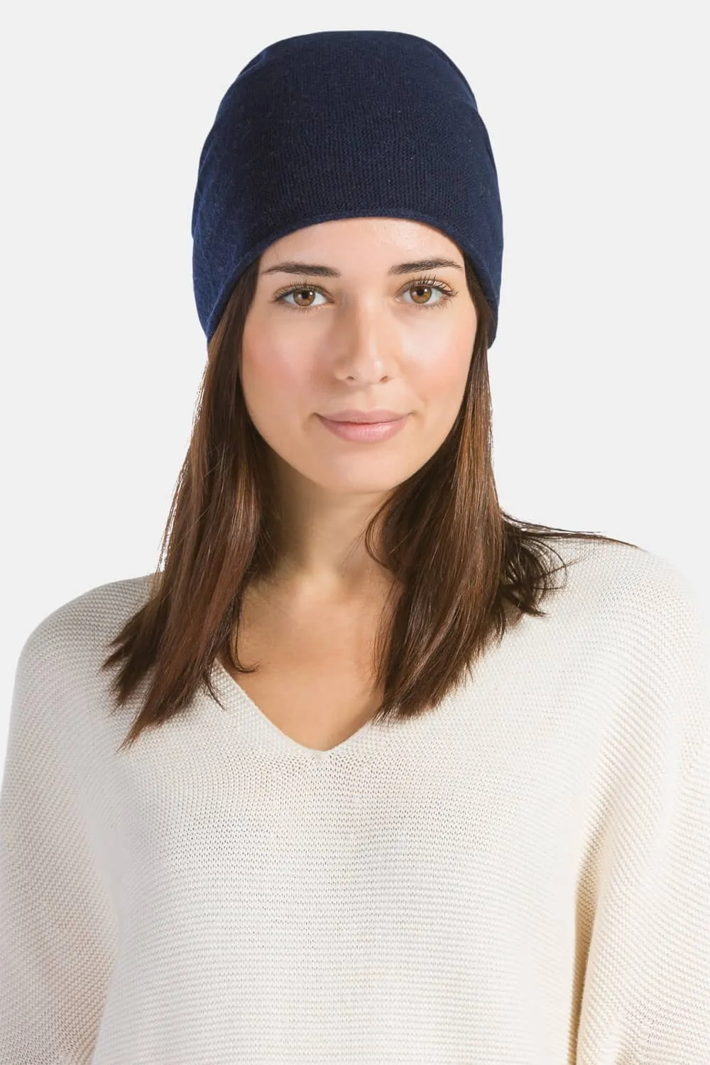 Women's 100% Cashmere Slouchy Beanie Hat