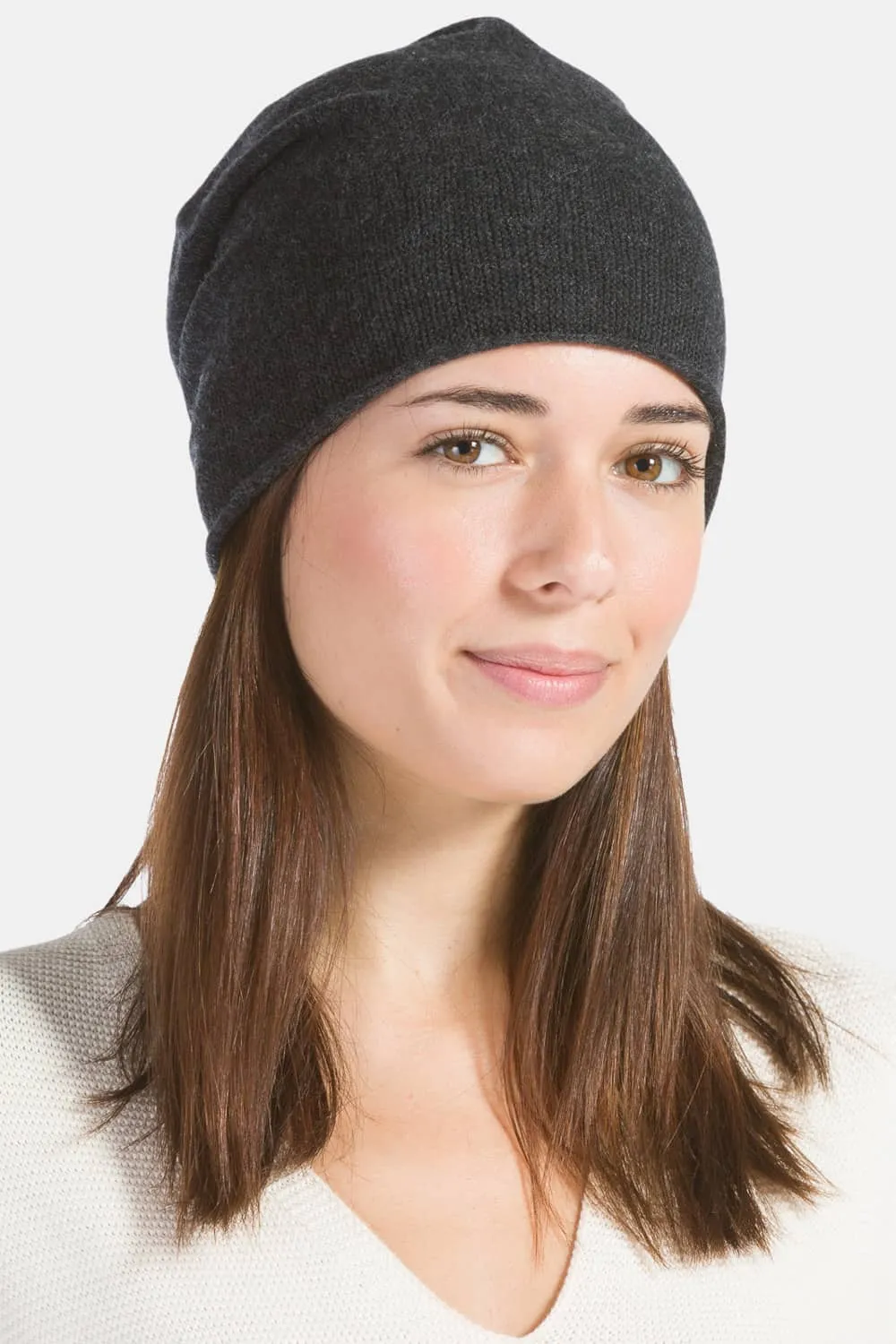 Women's 100% Cashmere Slouchy Beanie Hat